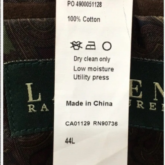 Ralph Lauren Black Corduroy Sport Coat Two Button Jacket Sz 44L 100% Cotton Suit - Picture 11 of 16